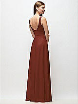 Rear View Thumbnail - Auburn Moon Scoop Neck Tank Strap Chiffon Maxi Dress