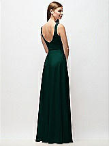 Rear View Thumbnail - Evergreen Scoop Neck Tank Strap Chiffon Maxi Dress