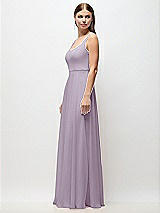 Side View Thumbnail - Lilac Haze Scoop Neck Tank Strap Chiffon Maxi Dress