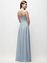 Rear View Thumbnail - Mist Scoop Neck Tank Strap Chiffon Maxi Dress
