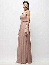 Side View Thumbnail - Neu Nude Scoop Neck Tank Strap Chiffon Maxi Dress