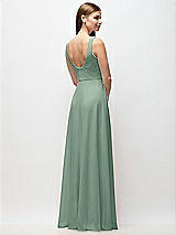 Rear View Thumbnail - Seagrass Scoop Neck Tank Strap Chiffon Maxi Dress