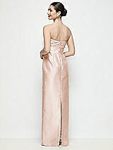 Rear View Thumbnail - Cameo Strapless Pleated Empire Satin Column Maxi Dress