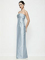 Side View Thumbnail - Mist Strapless Pleated Empire Satin Column Maxi Dress