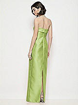 Rear View Thumbnail - Mojito Strapless Cuff Neck Satin Maxi Dress with Column Skirt