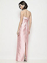 Rear View Thumbnail - Ballet Pink Strapless Cuff Neck Satin Maxi Dress with Column Skirt