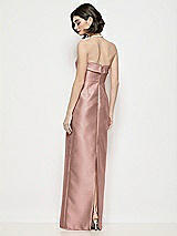 Rear View Thumbnail - Neu Nude Strapless Cuff Neck Satin Maxi Dress with Column Skirt