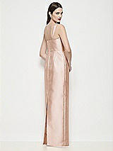 Rear View Thumbnail - Cameo Shaped Strap Basque Neck Satin Maxi Dress with Column Skirt