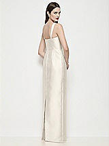 Rear View Thumbnail - Ivory Shaped Strap Basque Neck Satin Maxi Dress with Column Skirt