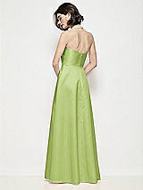 Rear View Thumbnail - Mojito Strapless Pleated U-Wire Satin Maxi Dress with Semi Circle Skirt