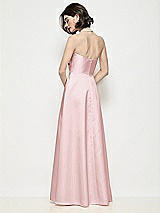 Rear View Thumbnail - Ballet Pink Strapless Pleated U-Wire Satin Maxi Dress with Semi Circle Skirt