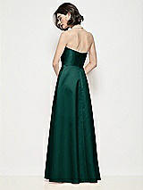 Rear View Thumbnail - Evergreen Strapless Pleated U-Wire Satin Maxi Dress with Semi Circle Skirt