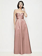Front View Thumbnail - Neu Nude Strapless Pleated U-Wire Satin Maxi Dress with Semi Circle Skirt
