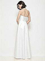 Rear View Thumbnail - White Strapless Pleated U-Wire Satin Maxi Dress with Semi Circle Skirt