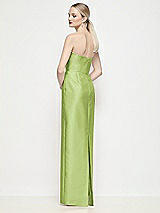 Rear View Thumbnail - Mojito Strapless Pleated U-Wire Satin Column Maxi Dress