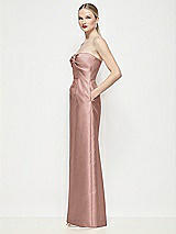 Side View Thumbnail - Neu Nude Strapless Pleated U-Wire Satin Column Maxi Dress