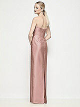 Rear View Thumbnail - Neu Nude Strapless Pleated U-Wire Satin Column Maxi Dress