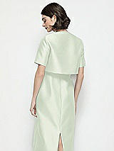 Rear View Thumbnail - Mint Green Jewel Neck Cropped Satin Jacket