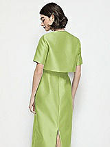 Rear View Thumbnail - Mojito Jewel Neck Cropped Satin Jacket