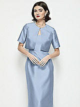 Front View Thumbnail - Cloudy Jewel Neck Cropped Satin Jacket