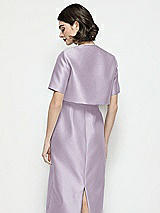 Rear View Thumbnail - Lilac Haze Jewel Neck Cropped Satin Jacket