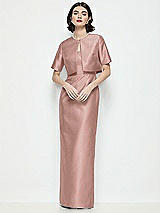 Alt View 1 Thumbnail - Neu Nude Jewel Neck Cropped Satin Jacket