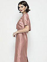 Side View Thumbnail - Neu Nude Jewel Neck Cropped Satin Jacket