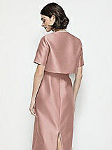 Rear View Thumbnail - Neu Nude Jewel Neck Cropped Satin Jacket