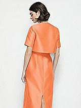Rear View Thumbnail - Portofino Orange Jewel Neck Cropped Satin Jacket
