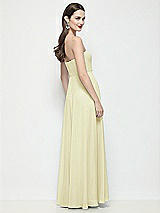 Rear View Thumbnail - Butter Yellow Strapless Chiffon Maxi Dress with Soft Circle Skirt