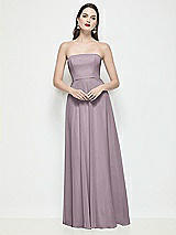 Front View Thumbnail - Lilac Dusk Strapless Chiffon Maxi Dress with Soft Circle Skirt