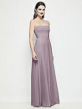 Side View Thumbnail - Lilac Dusk Strapless Chiffon Maxi Dress with Soft Circle Skirt