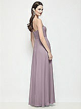 Rear View Thumbnail - Lilac Dusk Strapless Chiffon Maxi Dress with Soft Circle Skirt