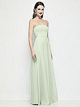Side View Thumbnail - Mint Green Strapless Chiffon Maxi Dress with Soft Circle Skirt