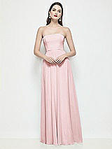 Front View Thumbnail - Ballet Pink Strapless Chiffon Maxi Dress with Soft Circle Skirt