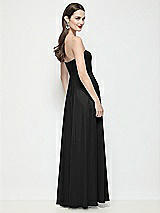Rear View Thumbnail - Black Strapless Chiffon Maxi Dress with Soft Circle Skirt