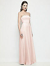 Side View Thumbnail - Blush Strapless Chiffon Maxi Dress with Soft Circle Skirt
