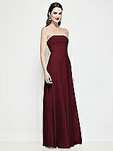 Side View Thumbnail - Cabernet Strapless Chiffon Maxi Dress with Soft Circle Skirt