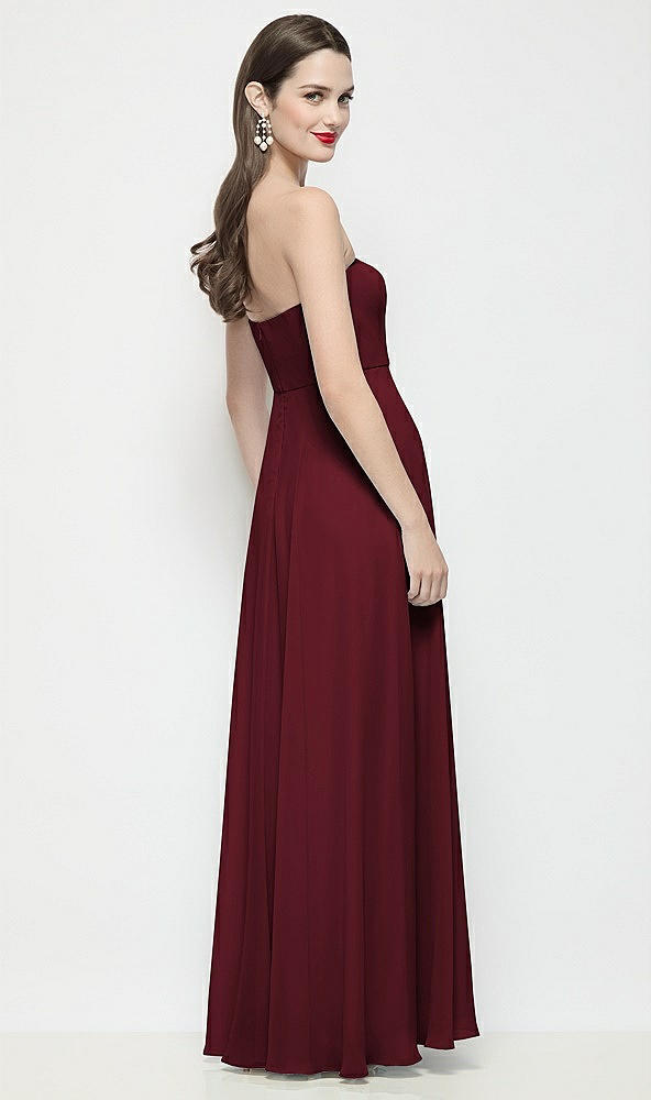 Back View - Cabernet Strapless Chiffon Maxi Dress with Soft Circle Skirt