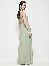 Rear View Thumbnail - Celadon Strapless Chiffon Maxi Dress with Soft Circle Skirt