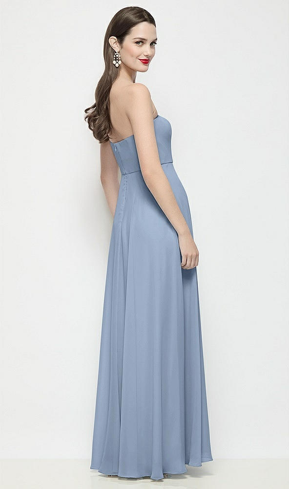 Back View - Cloudy Strapless Chiffon Maxi Dress with Soft Circle Skirt