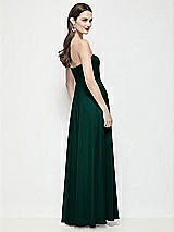 Rear View Thumbnail - Evergreen Strapless Chiffon Maxi Dress with Soft Circle Skirt