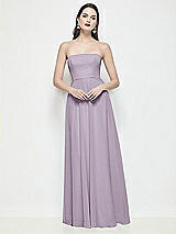 Front View Thumbnail - Lilac Haze Strapless Chiffon Maxi Dress with Soft Circle Skirt