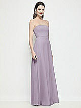 Side View Thumbnail - Lilac Haze Strapless Chiffon Maxi Dress with Soft Circle Skirt