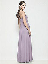 Rear View Thumbnail - Lilac Haze Strapless Chiffon Maxi Dress with Soft Circle Skirt