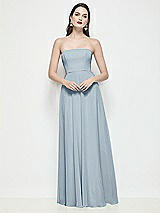 Front View Thumbnail - Mist Strapless Chiffon Maxi Dress with Soft Circle Skirt