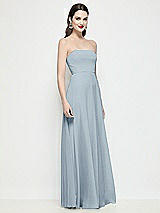Side View Thumbnail - Mist Strapless Chiffon Maxi Dress with Soft Circle Skirt