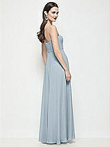 Rear View Thumbnail - Mist Strapless Chiffon Maxi Dress with Soft Circle Skirt