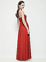 Rear View Thumbnail - Poppy Red Strapless Chiffon Maxi Dress with Soft Circle Skirt