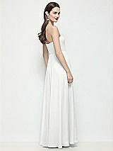 Rear View Thumbnail - White Strapless Chiffon Maxi Dress with Soft Circle Skirt